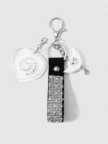 ROMWE Kawaii Bộ sản phẩm gồm 2 món đồ ngọt ngào và cá tính, phong cách retro đơn giản, kiểu sinh viên, màu đỏ + đen, chất liệu gốm mềm, đính đá lấp lánh, hạt gạo, dây đeo cổ tay bằng nylon sáng bóng, cánh thiên thần bằng nhựa acrylic, kim cương, ngôi sao tình yêu, xoáy nước, bánh cá, khung ảnh bạc có thể tháo rời, móc khóa tự làm, mặt dây chuyền túi xách, bộ kết hợp, thích hợp cho chị em gái, bạn gái, bạn bè, các cô gái và phụ nữ mặc hàng ngày, quà tặng ngày lễ. - Nhiều màu - 4 - Xem 11