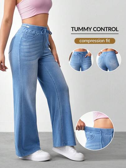 Flexra 女士纯色休闲系带牛仔裤