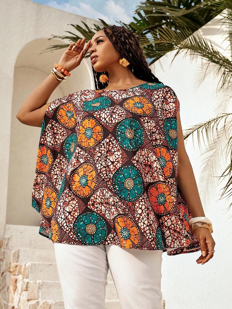 Plus Size Women Floral Print Loose Casual Shirt Summer Outfits Summer Clothes Spring Dress Spring Outfit Women Spring Clothing Beach Vacation Outfits For Women Vacation Dress Bohemian Festival Outfits For Women Beach Outfits For Women Plus Size Women's Summer Outfits Summer Tops