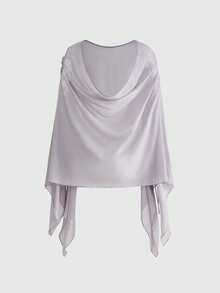 ROMWE Sexy Backless Asymmetric Hem Double Strap Design Sheer Blouse For Women - Grey - View 4