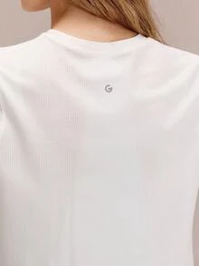 GLOWMODE Siêu mềm mịn, không đường may, thoáng mát, thấm hút mồ hôi, co giãn, dáng rộng thoải mái, cổ tròn lửng, thích hợp mặc hàng ngày vào mùa hè. - trắng - Xem 7