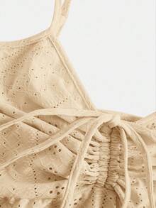 SHEIN EZwear 卡其色针织吊带背心，适合大码女性 - 卡其色 - 查看 4