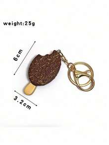 POKOJA LAND 1PC Realistic Mini Chocolate Keychain Korean Style Crispy Chocolate Bar Ice Cream Charm Bag Charm Cute Food Themed Accessories For Girls Gift - 彩色 - 查看 13