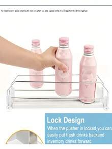 1-4PCS Beverage Can Dispenser Refrigerator Bottle Can Organizer With Upgraded Dual Layer Shelves Positioning Clips Kitchen Storage Closet Organization Desktop Storage Home Organizer - Multicolor - View 3