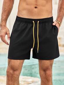 Mercer Haus Quần short đi biển nam 2 trong 1, có dây rút ở eo và lớp lót nén, nhanh khô. - màu đen - Xem 6