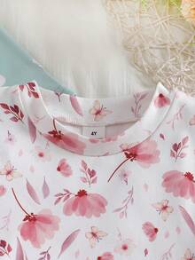 Bộ đồ ngủ 6 món cho bé gái, in hình động vật hoạt hình dễ thương, áo tay ngắn và quần short. - Nhiều màu - Xem 4
