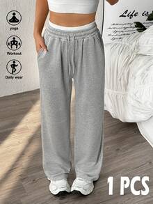 Easithlete Quần thể thao tập yoga cạp rút cho nữ - Xám - Xem 6