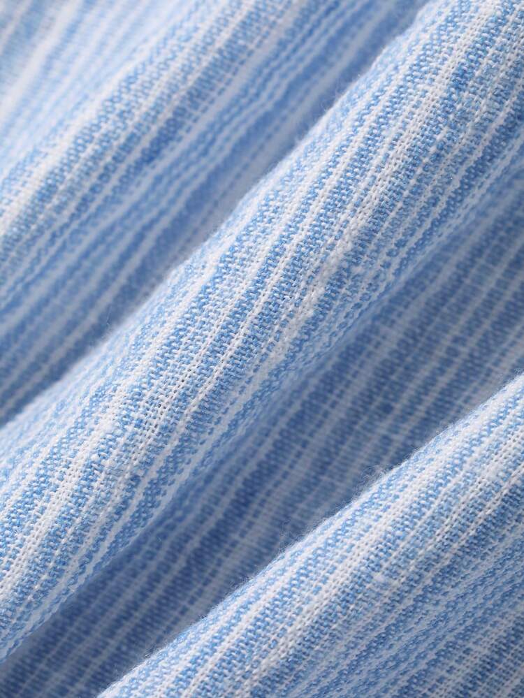 Women's Loose Striped Long Sleeve Blouse, Elegant Style, Suitable For Spring And Summer