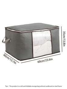 SHEIN 1 Túi đựng đồ dung tích lớn, Túi đựng chăn không dệt, Túi đựng chăn khi di chuyển khi đi du lịch, Túi đựng quần áo, Dùng để lưu trữ và sắp xếp theo mùa, Trang trí mùa thu, Trang trí lễ hội, Trang trí phòng, Trang trí nhà, Trang trí mùa thu, Trang trí phòng ngủ, Quà tặng Giáng sinh cho ngày lễ - Xám - Xem 8