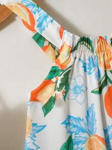 SHEIN Playful Pals 女婴碎花吊带连衣裙。春、秋、夏新款现已上市。舒适、时尚、可爱、甜美、优雅、休闲，适合外出和度假穿着。是日常穿着的必备单品。 - 綠色 - 查看 7