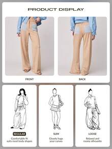 Nöista Gingham Medium-Waisted Pants With Contrasting Blue Checkered Pockets And Waist And Wide Leg. Spring, Summer, Pants. - Khaki - View 7