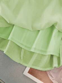 GlowEve CURVE Camisa de ajuste regular tejida de talla grande con bordado de encaje - verde menta - Ver 4