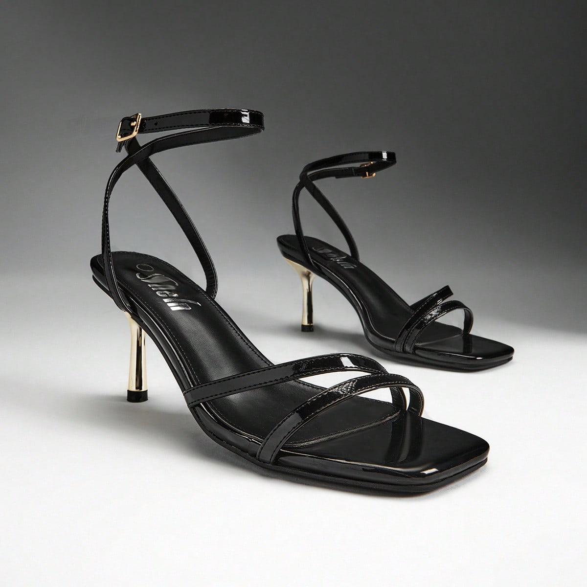 Fabulosas sandalias de mujer con puntera cuadrada, tacón sexy, hebilla en el tobillo, ideales para baile, fiesta, primavera y verano