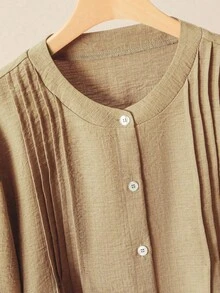 Lacomfia Bộ đồ nữ dáng rộng thoải mái họa tiết hoa điều, 2 món, thích hợp mặc hàng ngày, cỡ lớn. - màu nâu - Xem 5