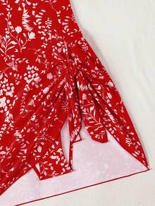 Swim Lushoire 女士印花连体泳衣，1件装，适合度假和海滩穿着 - 紅白色 - 查看 5