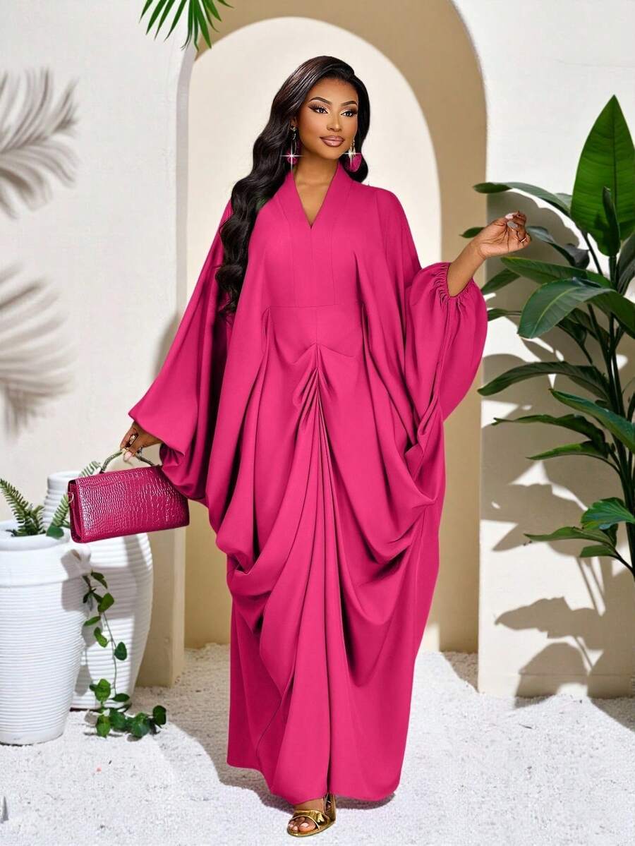 Brilight 这是一款性感、优雅、简约的女式连衣裙，适合所有季节（春、夏、秋、冬），也适合毕业季和感恩节等场合。它适合派对、聚会和日常休闲穿着。这是一款宽松版型的连衣裙。 - 玫紅色 - 查看 1