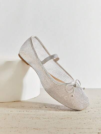 SHUZIA Bailarinas minimalistas de malla de ajuste ancho para mujer - Cómodas, versátiles y un elemento esencial clásico