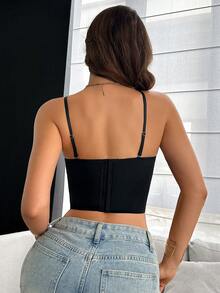 SuitURBody 對比色蕾絲鋼圈胸罩內衣 - 黑色 - 查看 5