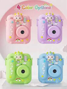 Teckwe Instant Print Camera, Unicorn Silicone Cover Digital Camera, 1080P HD Selfie Camera Toy With Thermal Printer, Educational Camera With Accessories For Girls - Multicolor - View 4