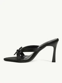 CUCCOO CHICEST Women Shoes Pointed Stiletto Black Sexy Fashion Elegant Slip-On Multiple Strips Women's High Heel Sandals Slippers With Skirts Daily Versatile Banquet Party Women's Sandals Summer Shoes - Black - View 4