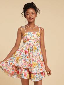 Travachic KIDS 少女碎花无袖休闲度假连衣裙 - 彩色 - 查看 6