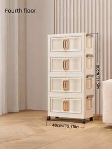 1PC Multi-Layer Plastic Detachable Folding Stackable No-Installation Required Closet Organizer Portable Wardrobe Grey Storage Cabinet Suitable For Living Room Bedroom Kitchen Space-Saving Multi-Functional Home Organizing Rack - Multicolor - View 5