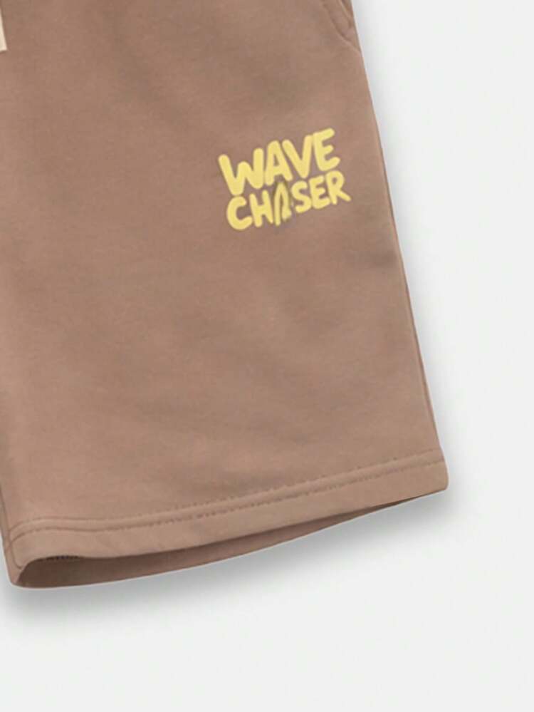 Oversized Boys Summer Wave Chaser Graphic Tee And Shorts Set Casual Crew Neck Short Sleeve Co Ord Outfit
