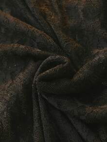 女士性感蕾丝薄纱睡裙 - 黑色 - 查看 5