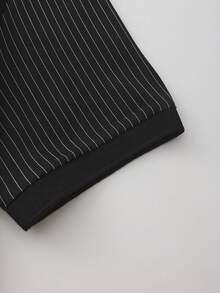 Manfinity Homme Men's Contrast Stripe Print Button Casual Short Sleeve Polo Shirt, Summer - White - View 5