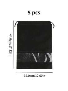 5Pcs Shoe Storage Bag Portable Travel Daily Use Wearable Rope Bag. - Black - View 2