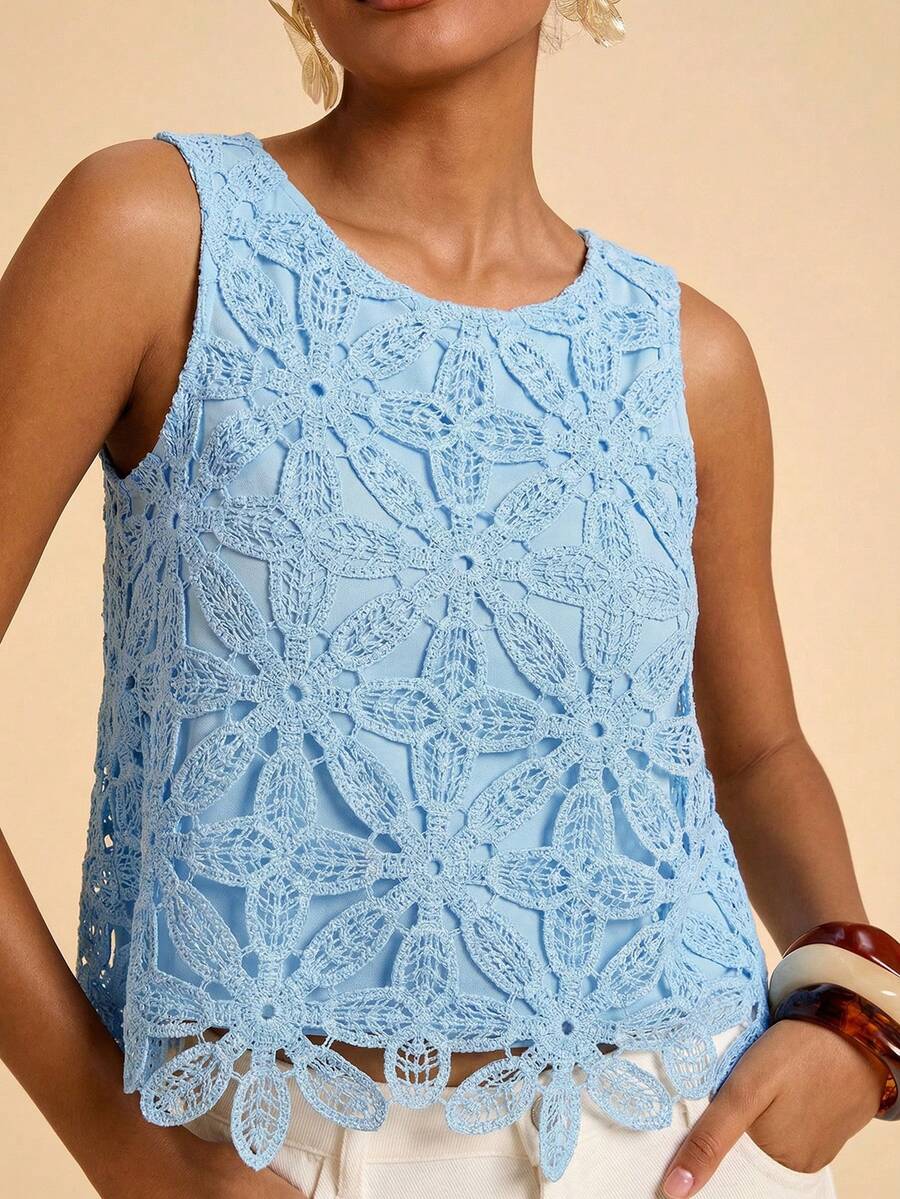 Travachic Women's Casual Versatile Round Neck Top For Daily Wear,Summer Top - Baby Blue - View 1