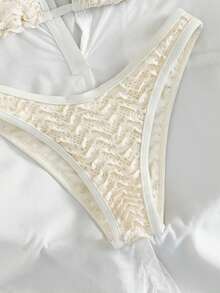 Bộ đồ bơi nữ Swim Vcay Elegant 2026 chấm bi nhiều màu, họa tiết da báo phối màu tươi mới, bikini tam giác buộc dây cổ siêu mềm mại, co giãn, mềm mại, áo bikini buộc dây cổ có thể điều chỉnh với đệm mút tháo rời, quần bikini cạp cao kiểu Y2K với họa tiết sọc phối màu. - Màu vàng - Xem 8