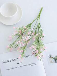 3/5pcs Artificial Baby's Breath Bouquet Plastic Fake Gypsophila Flowers For Wedding Bridal Home Vase Party Garden Decor Valentine Graduation Gift - Pink - View 5