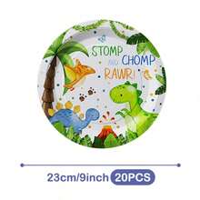 Bộ đồ dùng một lần chủ đề Khủng long mừng sinh nhật, gồm đĩa, khăn ăn và cốc, phục vụ 20 khách. Bộ đồ dùng tiệc dùng một lần này (bao gồm đĩa, khăn ăn và cốc) rất phù hợp cho các bữa tiệc sinh nhật, đám cưới và dã ngoại gia đình. - Xem 11