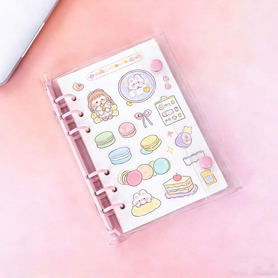 A6 Sticker Book: A Portable, Transparent Ring Binder For Organizing Stickers. Can Be Used As A Transparent Sticker Book, Sticker Album, Photo Storage Pouch, Photo Album, Budget Planner, Diary, Notebook, Or Office Supply Organizer. - Multicolor - View 1