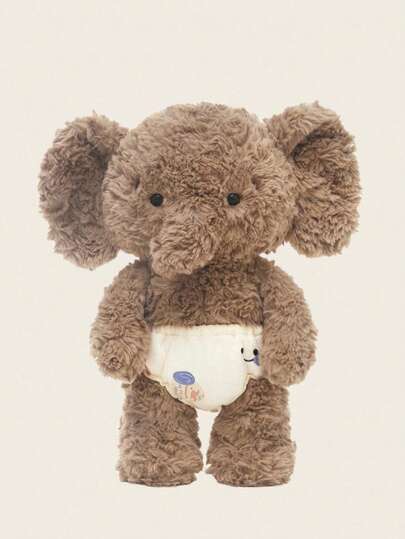 POKOJA LAND 35厘米害羞小象卡通毛绒玩具，可爱的毛绒小象，适合作为儿童礼物、情人节礼物、生日礼物、圣诞节装饰、家居装饰和节日礼物。春夏皆宜。