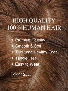 Tóc giả kiểu bob, tóc giả ren toàn bộ, tóc thật thẳng, tóc thật dành cho nữ, dùng hàng ngày, không cần keo dán, tóc giả bob thẳng màu nâu bằng tóc thật. - S2 - Xem 2