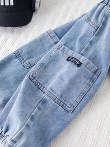 SHEIN 男婴休闲街头风牛仔裤 - 彩色 - 查看 7