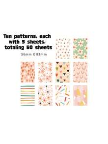 50Sheets/100Sheets/150Sheets/200Sheets Vintage Scrapbook Paper Kit -Material Paper, Complete Scrapbooking Supplies Back To School - Multicolor - View 16