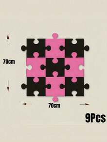 Joivida 4Pcs/9Pcs Ins-Style Self-Adhesive 3D Felt Puzzle Board, Wall Decor & Photo Display Message Board - Multicolor - View 15