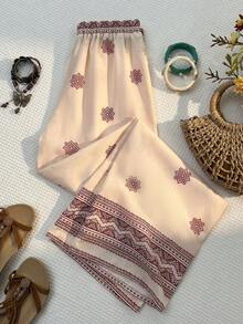 Sunnyshic Quần dài nữ in họa tiết hoa mùa hè mới 2026, kiểu dáng thường ngày. - Nhiều màu - Xem 2