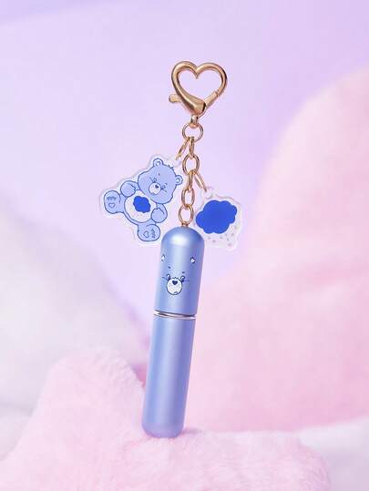 SHEIN X Care Bears Chai xịt nước hoa mini 5ml/0.2oz màu hồng, có thể tái sử dụng, đổ đầy từ đáy, tự nhấn, chai mỹ phẩm mini cầm tay, chai đựng chất lỏng có cửa sổ quan sát, tiện lợi khi đi du lịch và mang theo trên máy bay, kèm theo mặt dây chuyền hình quả anh đào để treo vào túi xách hoặc móc chìa khóa.