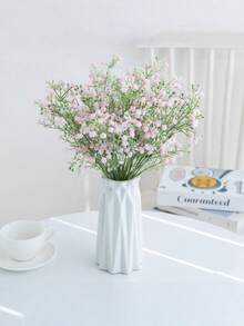 3/5pcs Artificial Baby's Breath Bouquet Plastic Fake Gypsophila Flowers For Wedding Bridal Home Vase Party Garden Decor Valentine Graduation Gift - Pink - View 4
