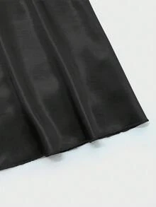 Elenzga 新款无袖串珠设计闪亮面料优雅通勤百搭日常修身迷你连衣裙，适合年轻女性 - 黑色 - 查看 5