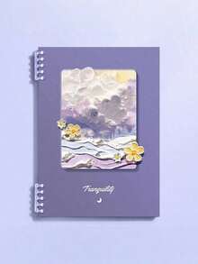 1 PC A5 Size Thick Loose-Leaf Notebook Oil Painting Scenery Coil Student Notebooks 60 Pages Cute Notebook With Detachable Pages For School, Journaling, School Supplies,Back To School - Multicolor - View 9