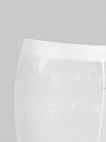 ROMWE 1双白色和黑色Y2K千禧辣妹戒指印花设计弹力袜/连裤袜，时尚简约百搭的女士长筒袜，适合日常通勤、约会、聚会、购物等场合。 - 白黑色 - 查看 3