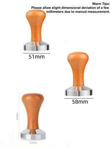 Cirelle 1Pc Coffee Tamper With Solid Wood Handle, Stainless Steel Espresso Press Tool For Coffee Powder, Barista Essential For Coffee Machines, Professional Coffee Accessories For Cafe, Home, Espresso, Easy Grip Flat Base, Gift For Coffee Lovers - dark wood - View 3