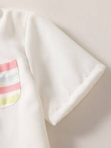 两件套幼儿男童可爱休闲立领短袖短裤套装，面料柔软舒适，适合户外、室内、度假、夏季穿着。 - 彩色 - 查看 10