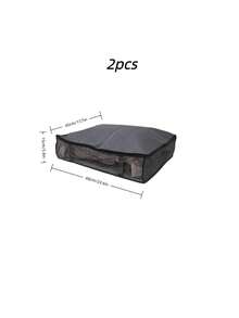 1PC 2PCS Under Bed Storage Bags Classic Fabric Cabinet Organizer Foldable Underbed Storage Containers Large Capacity For Blankets Towels Comforters Sweaters Pillows Linens Wrapping Paper With Zipper Multi Purpose Home Room Storage Closet Organizer Must Have - Multicolor - View 12