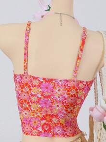 SHEIN Swim Mod Bộ đồ bơi 2 mảnh Swim Mod 2026 mới dành cho nữ, họa tiết hoa nhí, màu sắc tươi sáng, kiểu bikini dễ thương, được thiết kế cho các cô gái tuổi teen, phong cách ngọt ngào, giản dị, phù hợp cho mùa hè. - Nhiều màu - Xem 8